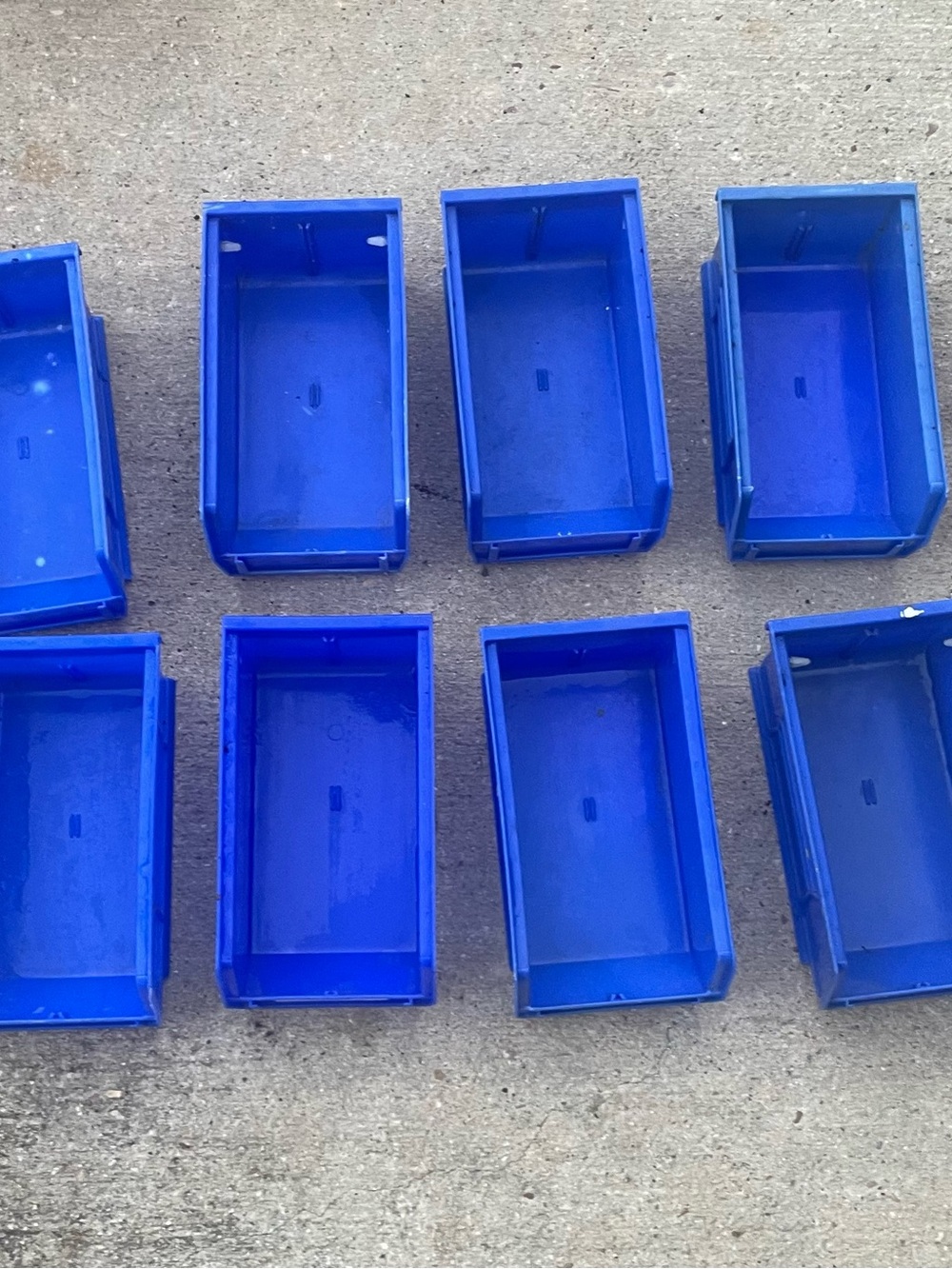 Blue Plastic Storage Bins - Set of Durable Stackable Organizers
